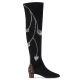 PRETTY 30 mm black suede cuissard boot