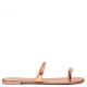 RING Mirrored rose gold leather flat sandal