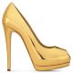 SHARON 120 Mirrored gold leather open-toe pump