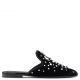 THE DAZZLING ELSA Flat black velvet shoes