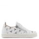 THE SIGNATURE White fabric low-top