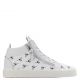 THE SIGNATURE White fabric mid-top